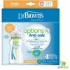 Dr. Brown's Σετ Πλαστικά Μπιμπερό Options+ Wide Neck Κατά των Κολικών με Θηλή Σιλικόνης 270ml για 0+ μηνών 3τμχ WB 93600